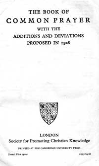 Title page of 1928 BCP