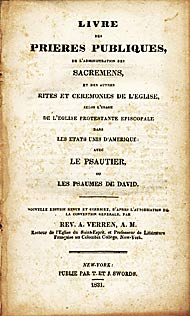 Title page, French translation of US BCP, 1831