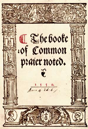 Title page from the Book of Common Prayer Noted