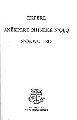 title page, Igbo BCP