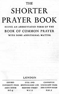 Title page, the Shorter Prayer Book