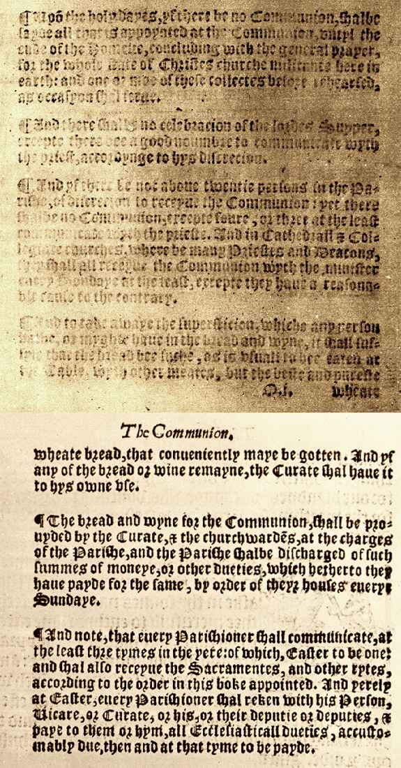 The 1552 Book of Common Prayer: Holy Communion
