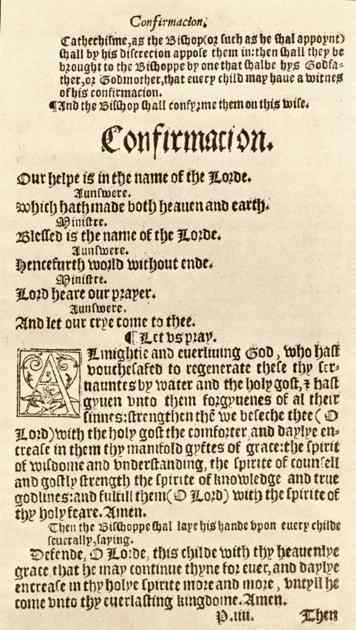 Page from the 1552 Confirmation Service
