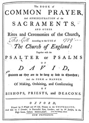 title page, 1775 BCP