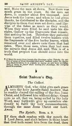 Readings for St. Andrew's Day, from the 1892 BCP