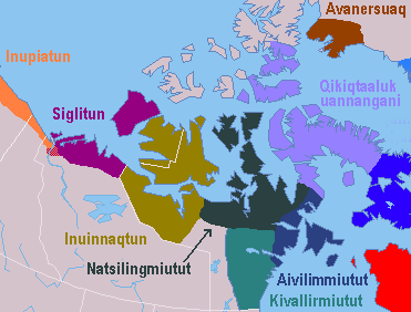 map of Inuit areas