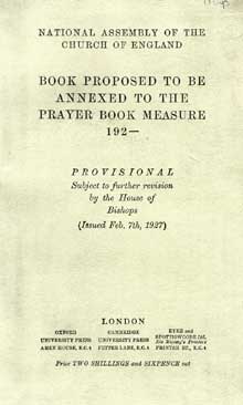 Title page of the Book to be Annexed to the Prayer Book Measure (1927)