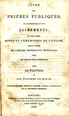Livre des Prieres Publiques - Title page