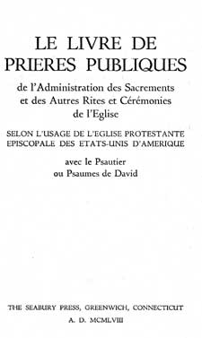 Title page for the 1928 BCP in French