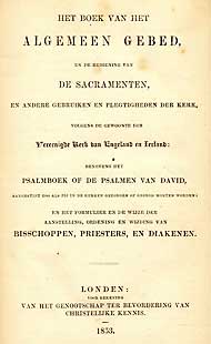 title page, 1853 Dutch BCP