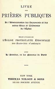 title page, US 1892 BCP in French