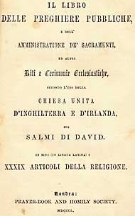 title page, 1850 printing of Italian BCP