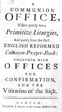 Title page for the Nonjurors' Communion Office