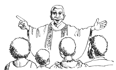 Priest giving sermon