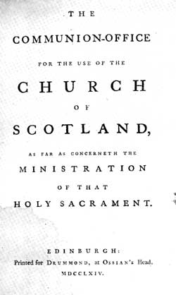 Title page for the 1764 Scottish Communion Rite