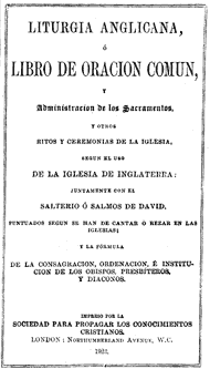 title page, Spanish BCP from 1923